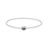 Thumbnail Image 1 of Oval-Cut Blue Lab-Created Sapphire & White Lab-Created Sapphire Flex Bangle Bracelet Sterling Silver