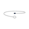 Thumbnail Image 3 of Oval-Cut Blue Lab-Created Sapphire & White Lab-Created Sapphire Flex Bangle Bracelet Sterling Silver