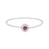 Thumbnail Image 0 of Cushion-Cut Lab-Created Ruby & White Lab-Created Sapphire Flex Bangle Bracelet Sterling Silver
