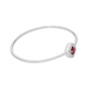Thumbnail Image 1 of Cushion-Cut Lab-Created Ruby & White Lab-Created Sapphire Flex Bangle Bracelet Sterling Silver