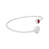Thumbnail Image 3 of Cushion-Cut Lab-Created Ruby & White Lab-Created Sapphire Flex Bangle Bracelet Sterling Silver