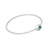 Thumbnail Image 1 of Octagon-Cut Lab-Created Emerald & White Lab-Created Sapphire Flex Bangle Bracelet Sterling Silver