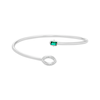 Thumbnail Image 2 of Octagon-Cut Lab-Created Emerald & White Lab-Created Sapphire Flex Bangle Bracelet Sterling Silver