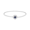 Thumbnail Image 1 of Blue Lab-Created Sapphire & White Lab-Created Sapphire Flex Bangle Bracelet Sterling Silver