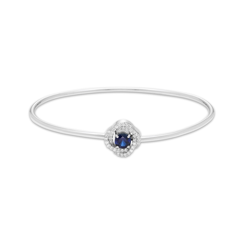 Blue Lab-Created Sapphire & White Lab-Created Sapphire Flex Bangle ...