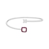 Thumbnail Image 2 of Square-Cut White Lab-Created Sapphire & Lab-Created Ruby Frame Flex Bangle Sterling Silver