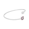 Thumbnail Image 3 of Square-Cut White Lab-Created Sapphire & Lab-Created Ruby Frame Flex Bangle Sterling Silver