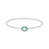 Thumbnail Image 0 of Oval-Cut White Lab-Created Sapphire & Lab-Created Emerald Halo Flex Bangle Sterling Silver