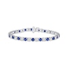 Thumbnail Image 0 of Blue & White Lab-Created Sapphire Line Bracelet Sterling Silver 7"