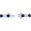 Thumbnail Image 2 of Blue & White Lab-Created Sapphire Line Bracelet Sterling Silver 7"