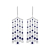 Thumbnail Image 2 of Blue & White Lab-Created Sapphire Chandelier Earrings Sterling Silver