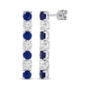 Thumbnail Image 1 of Blue & White Lab-Created Sapphire Drop Earrings Sterling Silver