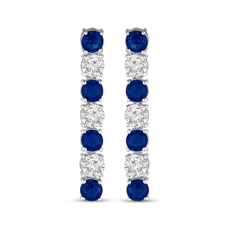 Blue & White Lab-Created Sapphire Drop Earrings Sterling Silver | Kay