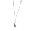 Thumbnail Image 1 of Pear-Shaped Blue Sapphire & Diamond Crescent Moon Necklace 1/8 ct tw 10K White Gold 18"