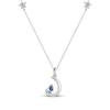 Thumbnail Image 2 of Pear-Shaped Blue Sapphire & Diamond Crescent Moon Necklace 1/8 ct tw 10K White Gold 18"