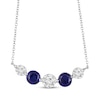 Thumbnail Image 1 of Blue & White Lab-Created Sapphire Smile Necklace Sterling Silver 18&quot;