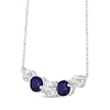 Thumbnail Image 2 of Blue & White Lab-Created Sapphire Smile Necklace Sterling Silver 18&quot;