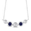 Thumbnail Image 3 of Blue & White Lab-Created Sapphire Smile Necklace Sterling Silver 18&quot;