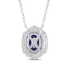 Thumbnail Image 3 of Oval-Cut Blue Lab-Created Sapphire & White Lab-Created Sapphire Halo Necklace 10K White Gold 18&quot;