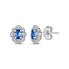Thumbnail Image 0 of Le Vian Oval-Cut Blue Sapphire Earrings 1/5 ct tw Diamonds Platinum