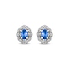 Thumbnail Image 1 of Le Vian Oval-Cut Blue Sapphire Earrings 1/5 ct tw Diamonds Platinum