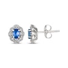 Thumbnail Image 2 of Le Vian Oval-Cut Blue Sapphire Earrings 1/5 ct tw Diamonds Platinum