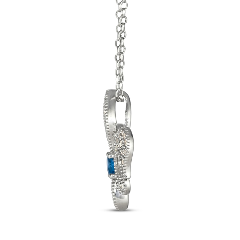 Main Image 2 of Le Vian Blue Sapphire Royalty Fleur-de-Lis Necklace 3/8 ct tw Diamonds 14K Vanilla Gold 19&quot;