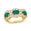 Thumbnail Image 0 of Le Vian Oval & Emerald-Cut Emerald Royalty Ring 1-5/8 ct tw Diamonds 14K Honey Gold