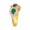 Thumbnail Image 1 of Le Vian Oval & Emerald-Cut Emerald Royalty Ring 1-5/8 ct tw Diamonds 14K Honey Gold