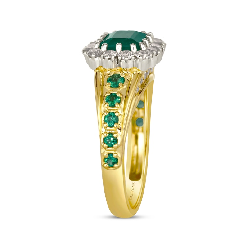 Le Vian Emerald-Cut Emerald Royalty Ring 7/8 ct tw Diamonds 14K Two-Tone Gold