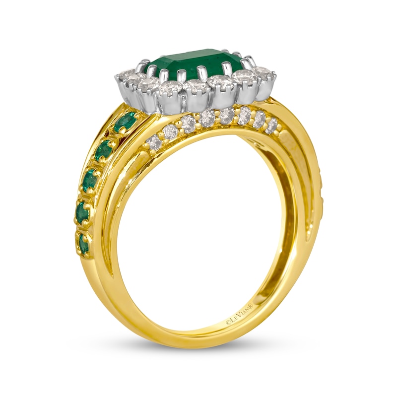 Le Vian Emerald-Cut Emerald Royalty Ring 7/8 ct tw Diamonds 14K Two-Tone Gold