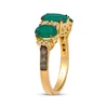 Thumbnail Image 2 of Le Vian Oval-Cut Emerald Three-Stone Ring 1/4 ct tw Diamonds 14K Honey Gold