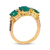 Thumbnail Image 3 of Le Vian Oval-Cut Emerald Three-Stone Ring 1/4 ct tw Diamonds 14K Honey Gold