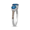 Thumbnail Image 2 of Le Vian Oval-Cut Blue Sapphire Three-Stone Ring 1/5 ct tw Diamonds 14K Vanilla Gold