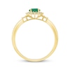 Thumbnail Image 2 of Oval-Cut Natural Emerald & Diamond Ring 1/5 ct tw 10K Yellow Gold