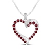 Thumbnail Image 0 of Lab-Created Ruby Heart Necklace Sterling Silver 18"