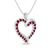 Thumbnail Image 1 of Lab-Created Ruby Heart Necklace Sterling Silver 18"