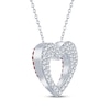 Thumbnail Image 4 of Lab-Created Ruby & White Lab-Created Sapphire Double-Sided Heart Necklace Sterling Silver 18&quot;