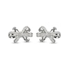 Thumbnail Image 1 of White Lab-Created Sapphire Bow Stud Earrings Sterling Silver