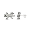 Thumbnail Image 3 of White Lab-Created Sapphire Bow Stud Earrings Sterling Silver