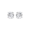 Thumbnail Image 2 of Round-Cut White Lab-Created Sapphire Solitaire Stud Earrings Sterling Silver