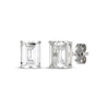 Thumbnail Image 0 of Emerald-Cut White Lab-Created Sapphire Solitaire Stud Earrings Sterling Silver