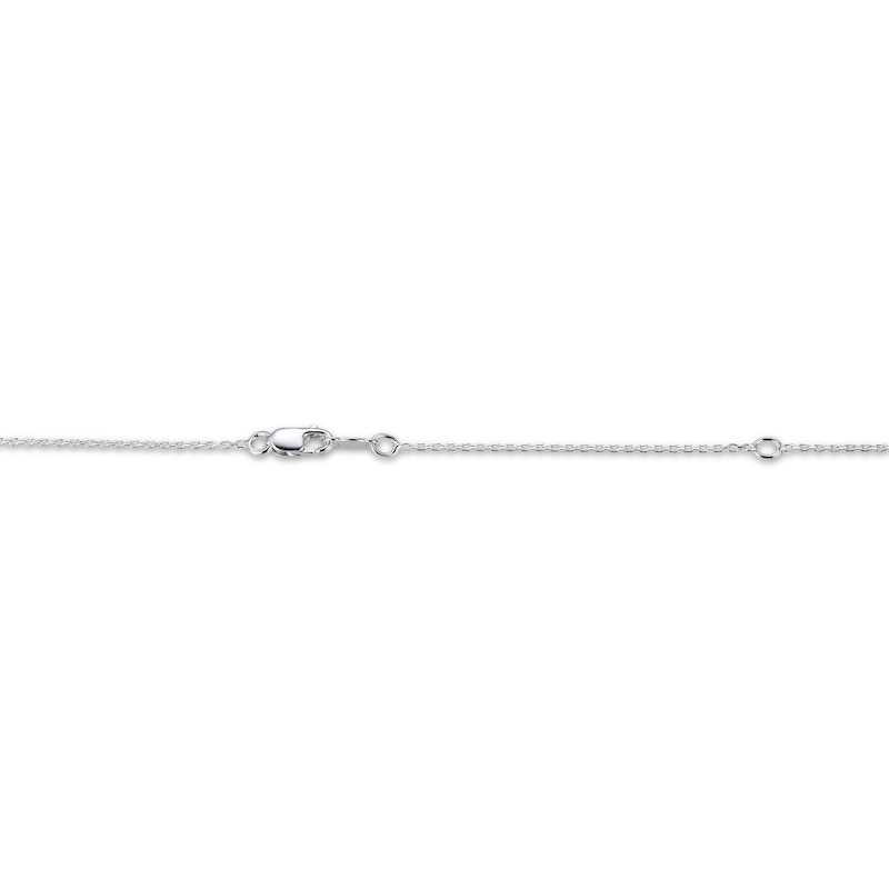 Main Image 4 of Cushion-Cut Blue Lab-Created Sapphire & White Lab-Created Sapphire Necklace Sterling Silver 18&quot;