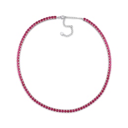 Lab-Created Ruby Necklace Sterling Silver 17&quot;