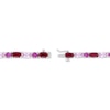 Thumbnail Image 1 of Multi-Shape Lab-Created Ruby & Pink Lab-Created Sapphire Link Bracelet Sterling Silver 7.25"