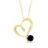 Thumbnail Image 1 of Blue Lab-Created Sapphire Swirling Heart Necklace 10K Yellow Gold 18&quot;