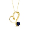 Thumbnail Image 2 of Blue Lab-Created Sapphire Swirling Heart Necklace 10K Yellow Gold 18&quot;