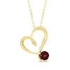 Thumbnail Image 1 of Lab-Created Ruby Swirling Heart Necklace 10K Yellow Gold 18&quot;