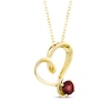 Thumbnail Image 2 of Lab-Created Ruby Swirling Heart Necklace 10K Yellow Gold 18&quot;