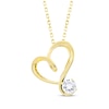 Thumbnail Image 1 of White Lab-Created Sapphire Swirling Heart Necklace 10K Yellow Gold 18&quot;